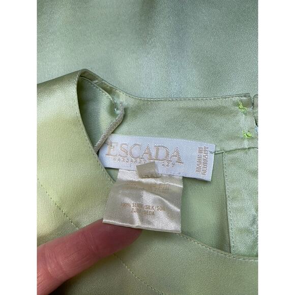 Escada Silk Blouse Green Vintage - Picture 3 of 6